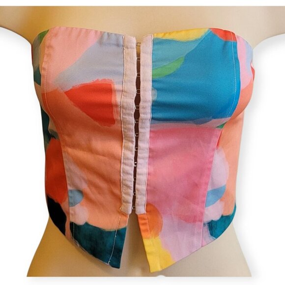 Princess Polly Love All Corset Strapless Multicoloured Top size 4 EUC - Picture 9 of 16